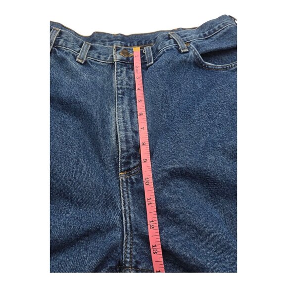 Carhartt B172 DST Jeans Mens 44x30 Blue Flannel Lined Relaxed Fit Workwear - Picture 6 of 10